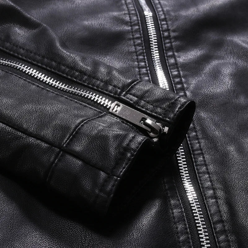 Men's Faux Leather Motorcycle Jackets Black