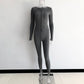 Women's Ribbed Tracksuits Double Zipper Shirts Tops & Stretchy Pants