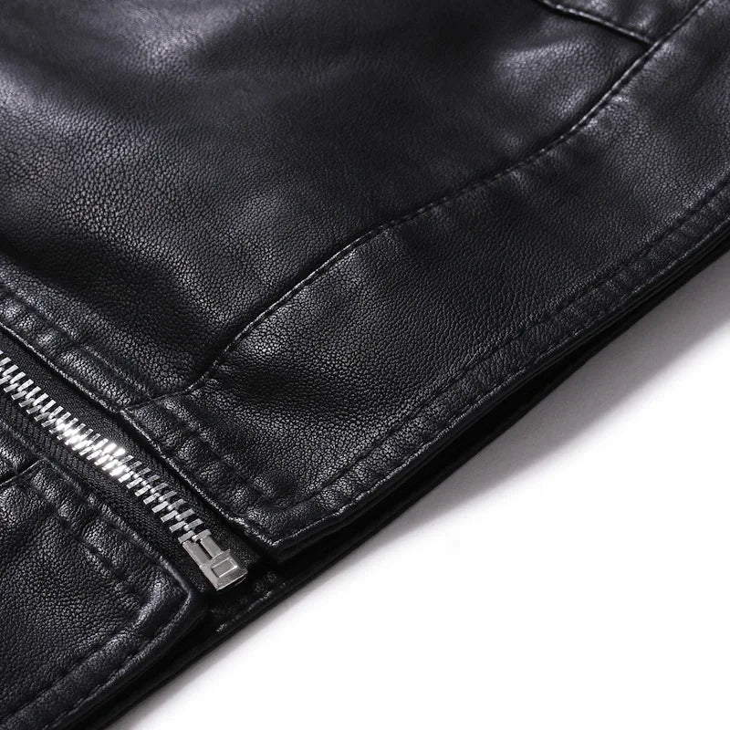 Men's Faux Leather Motorcycle Jackets Black