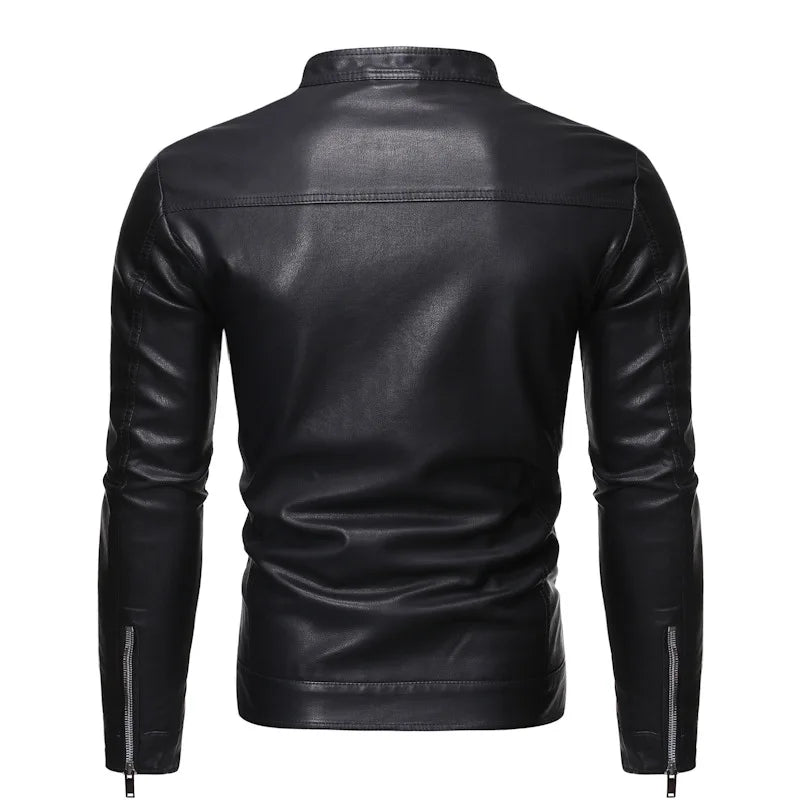 Men's Faux Leather Motorcycle Jackets Black
