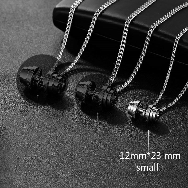 Men's Stainless Steel Barbell Necklace