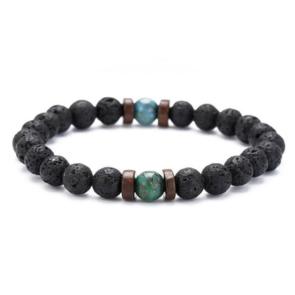 Men's natural stone beads bracelet