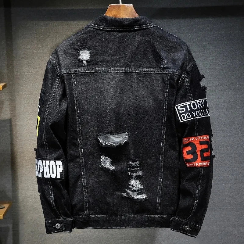 Men's Denim Patchwork jacket