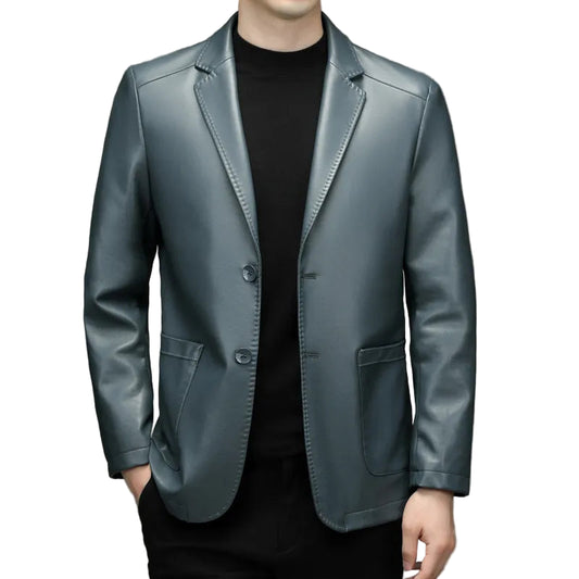 High Quality Men's Casual Suit Coat Leather Jacket