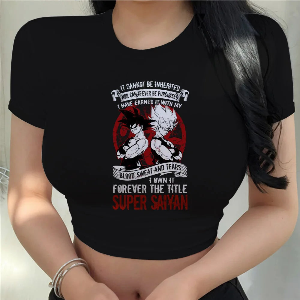"Goku" Anime Top Women Clothing Dragon Ball Z Tops & "Vegeta Crop"
