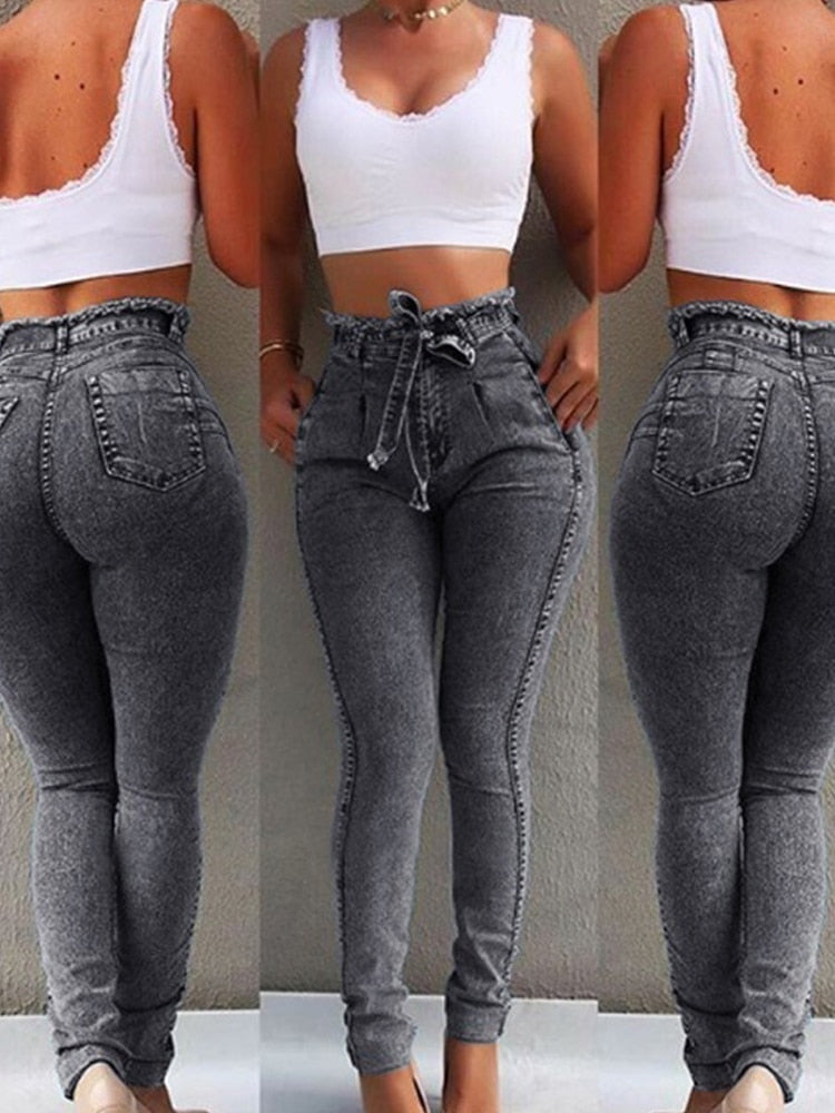 High Waist Jeans For Women Slim Stretch Denim Jean