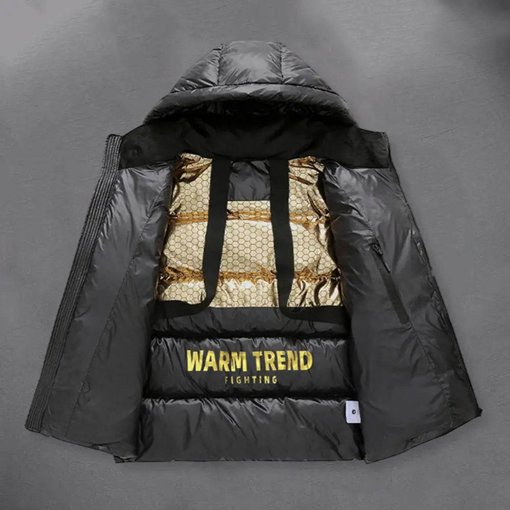 Windproof Hooded Men's Winter Bubble Coat