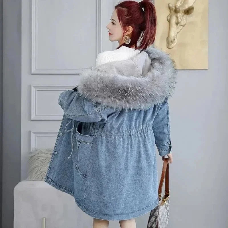 Women's Winter Thick Wool & Denim Jacket