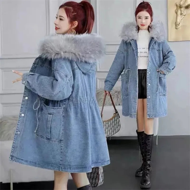 Women's Winter Thick Wool & Denim Jacket