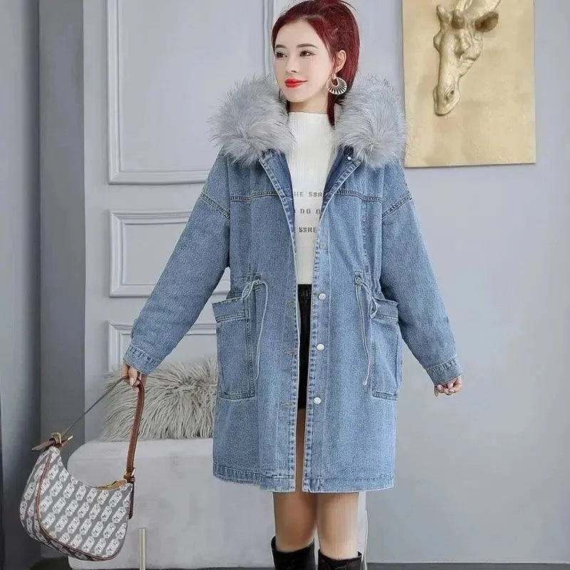 Women's Winter Thick Wool & Denim Jacket