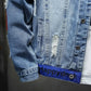 Men's Denim Streetwear Punk Motorcycle Ripped Print Cowboy jacket