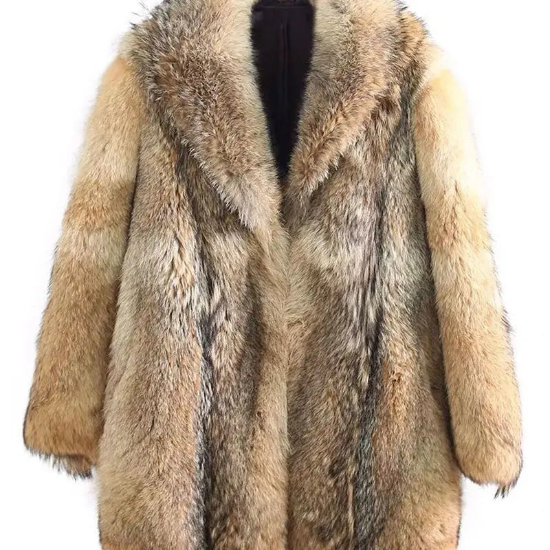 Men's Wolf Fur Peacoat