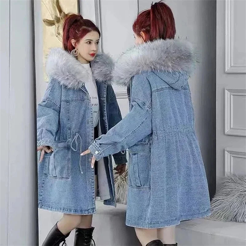 Women's Winter Thick Wool & Denim Jacket