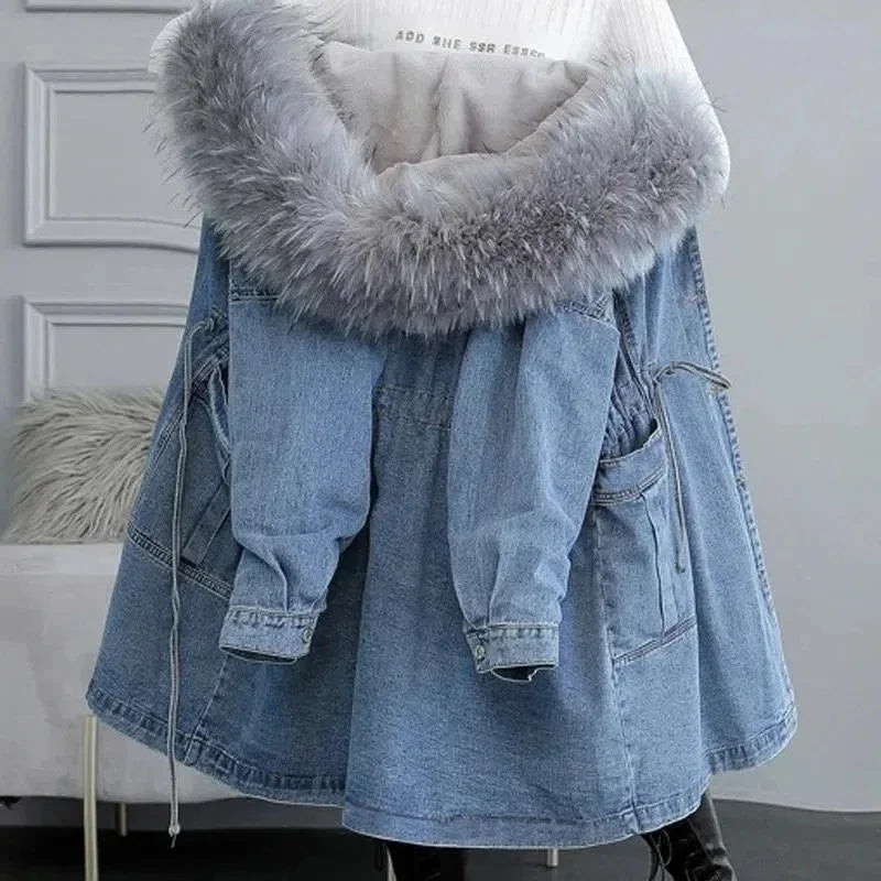 Women's Winter Thick Wool & Denim Jacket