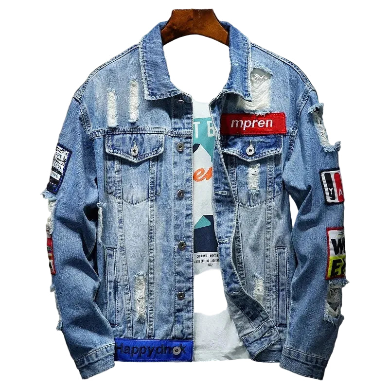 Men's Denim Patchwork jacket