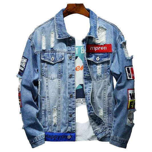 Men's Denim Patchwork jacket
