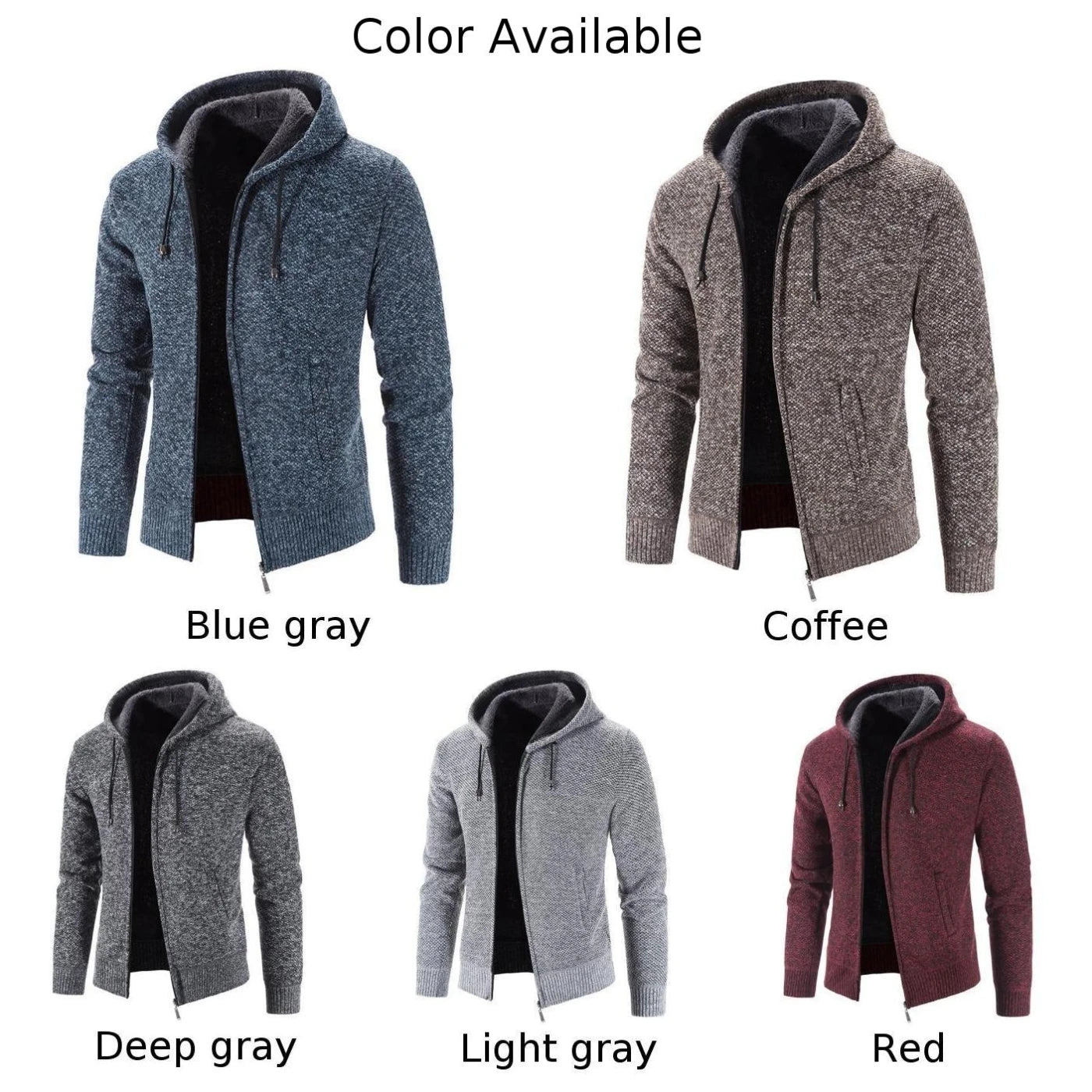 Winter Men's Warm Thick Fur Lined Sweatshirt Jackets