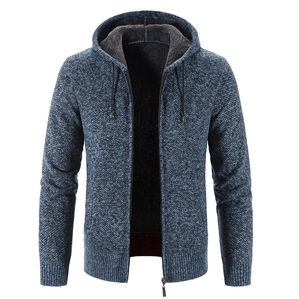Winter Men's Warm Thick Fur Lined Sweatshirt Jackets