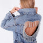 Women's Denim Jacket  "Blue Diamond Tassel Coat"
