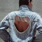 Women's Denim Jacket  "Blue Diamond Tassel Coat"