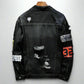 Men's Denim Streetwear Punk Motorcycle Ripped Print Cowboy jacket