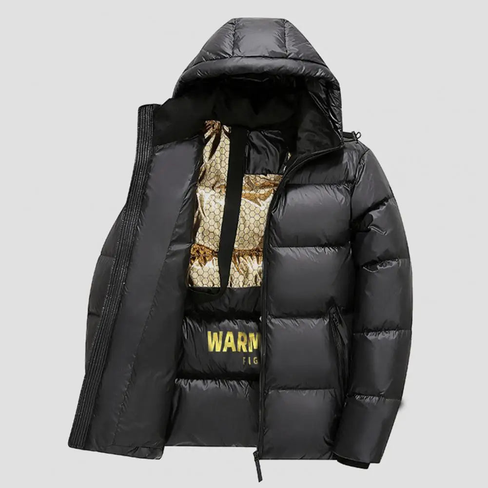 Windproof Hooded Men's Winter Bubble Coat