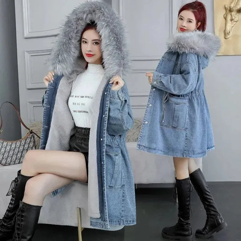 Women's Winter Thick Wool & Denim Jacket