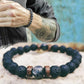 Men's natural stone beads bracelet