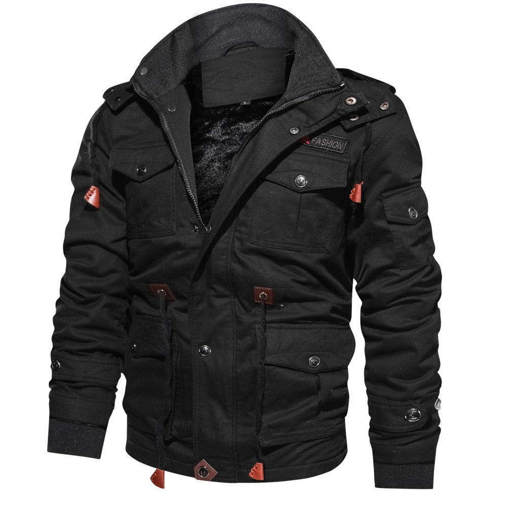 Men's Winter Army Pilot Air Force Cargo Jacket