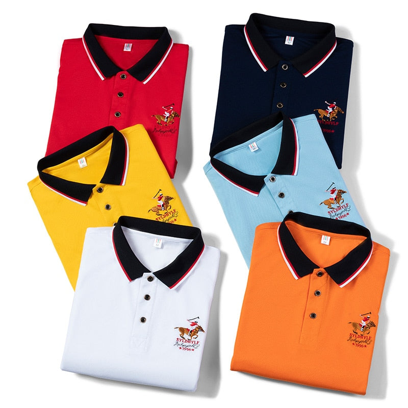 Men's short-sleeved casual business polo shirt