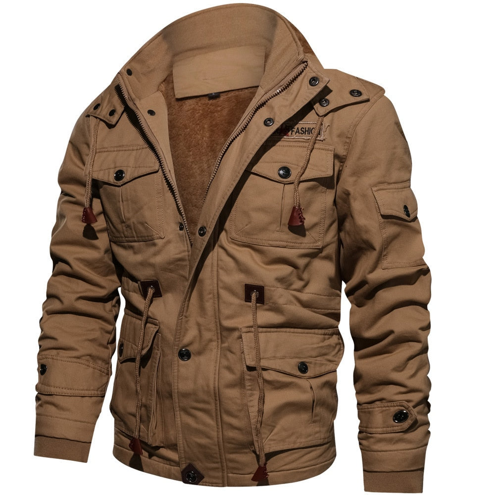 Men's Winter Army Pilot Air Force Cargo Jacket