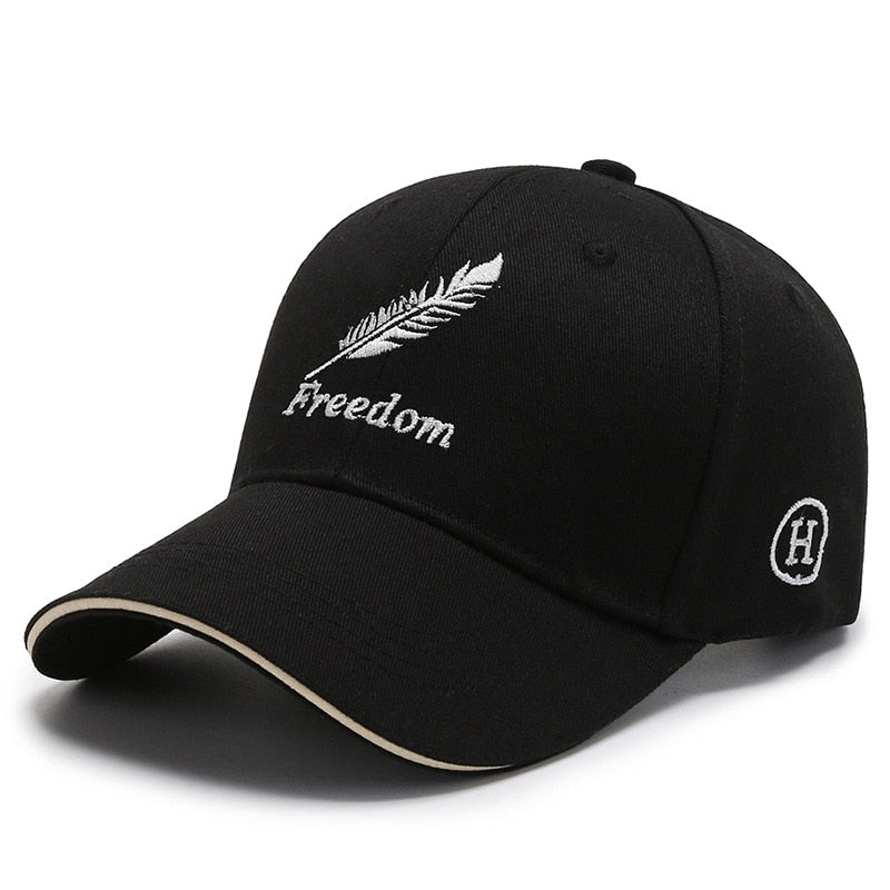 "Freedom Feather" Embroidered Cotton Snapback - Unisex Baseball Cap