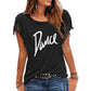 "Dance" Women's Cotton Tassel Casual T-shirt Loose