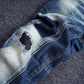 Camouflage Pocket Spliced Designer Ripped Jeans Streetwear