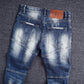 Camouflage Pocket Spliced Designer Ripped Jeans Streetwear