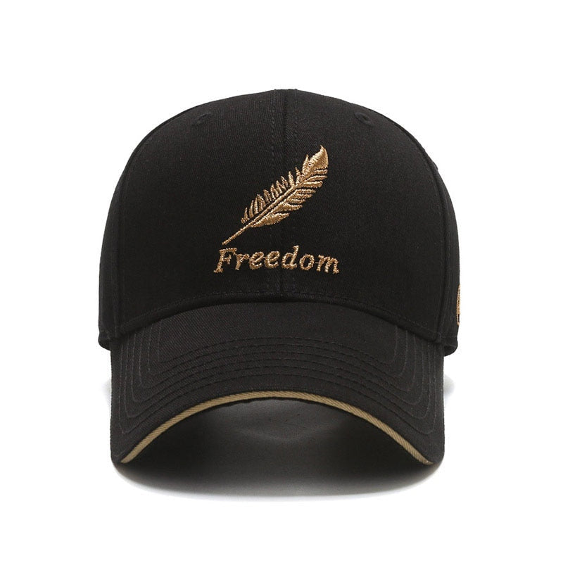 "Freedom Feather" Embroidered Cotton Snapback - Unisex Baseball Cap