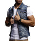 Men's Denim Sleeveless Vest - Casual Cotton Jean Jacket