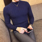 Men's Winter Wool Blend Knitted Sweater - Casual Round Neck Pullover