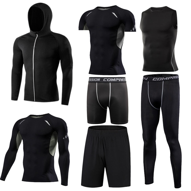 Men's running sets Gym Tight Sport Clothing Basketball Training Tracksuit