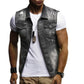 Men's Denim Sleeveless Vest - Casual Cotton Jean Jacket