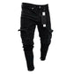Men's Black Denim Skinny Bike Jeans