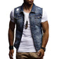 Men's Denim Sleeveless Vest - Casual Cotton Jean Jacket