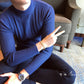 Men's Winter Wool Blend Knitted Sweater - Casual Round Neck Pullover