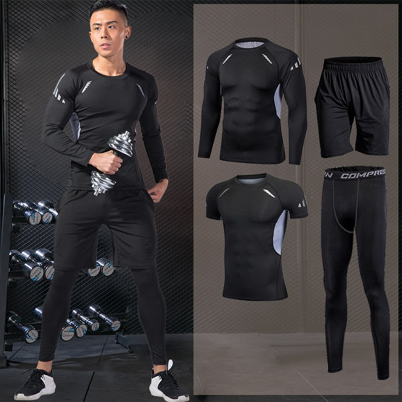 Men's running sets Gym Tight Sport Clothing Basketball Training Tracksuit