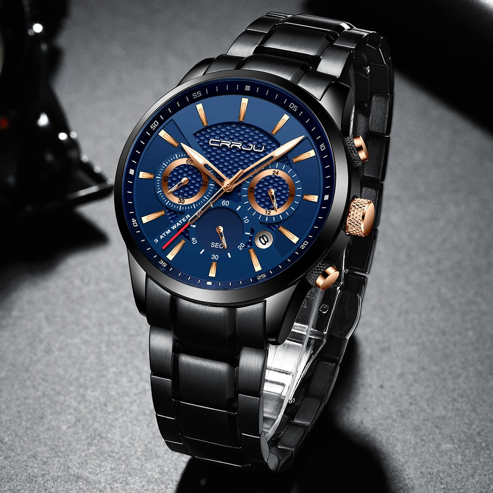 Men's Military Luxury Quartz Sports Watch - Waterproof Stainless Steel