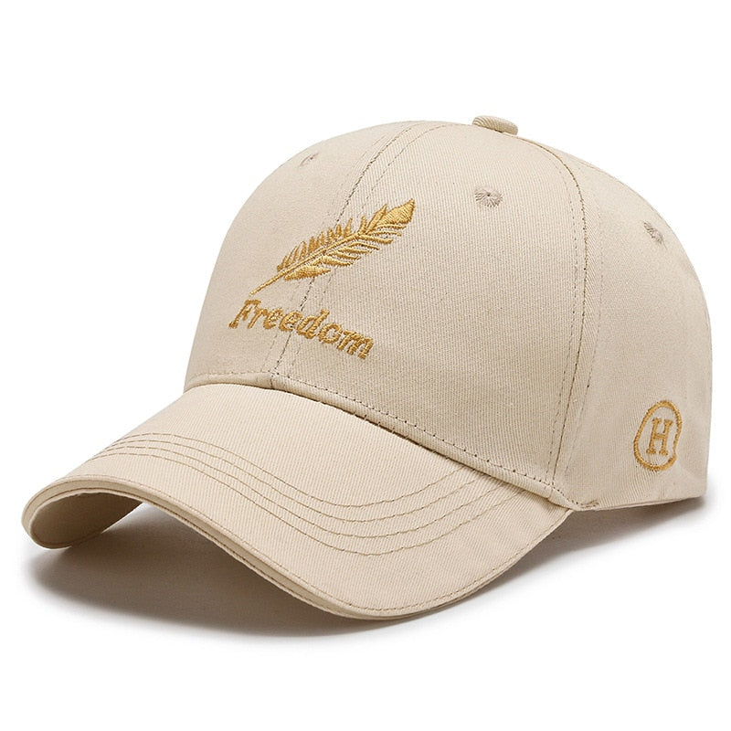 "Freedom Feather" Embroidered Cotton Snapback - Unisex Baseball Cap