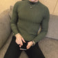 Men's Winter Wool Blend Knitted Sweater - Casual Round Neck Pullover