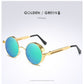 Gothic Steampunk Sunglasses - Gold Metal Polarized Shield Eyewear