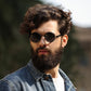 Gothic Steampunk Sunglasses - Gold Metal Polarized Shield Eyewear