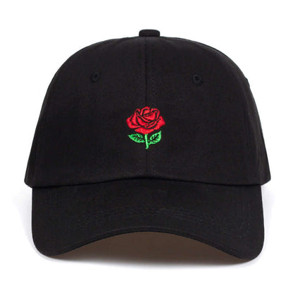 RealSpillClothingCompany© Rose Embroidered Cotton Dad Hat - Unisex Snapback